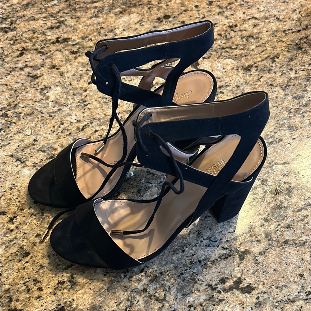 NWT black charlotte russe lace up heels